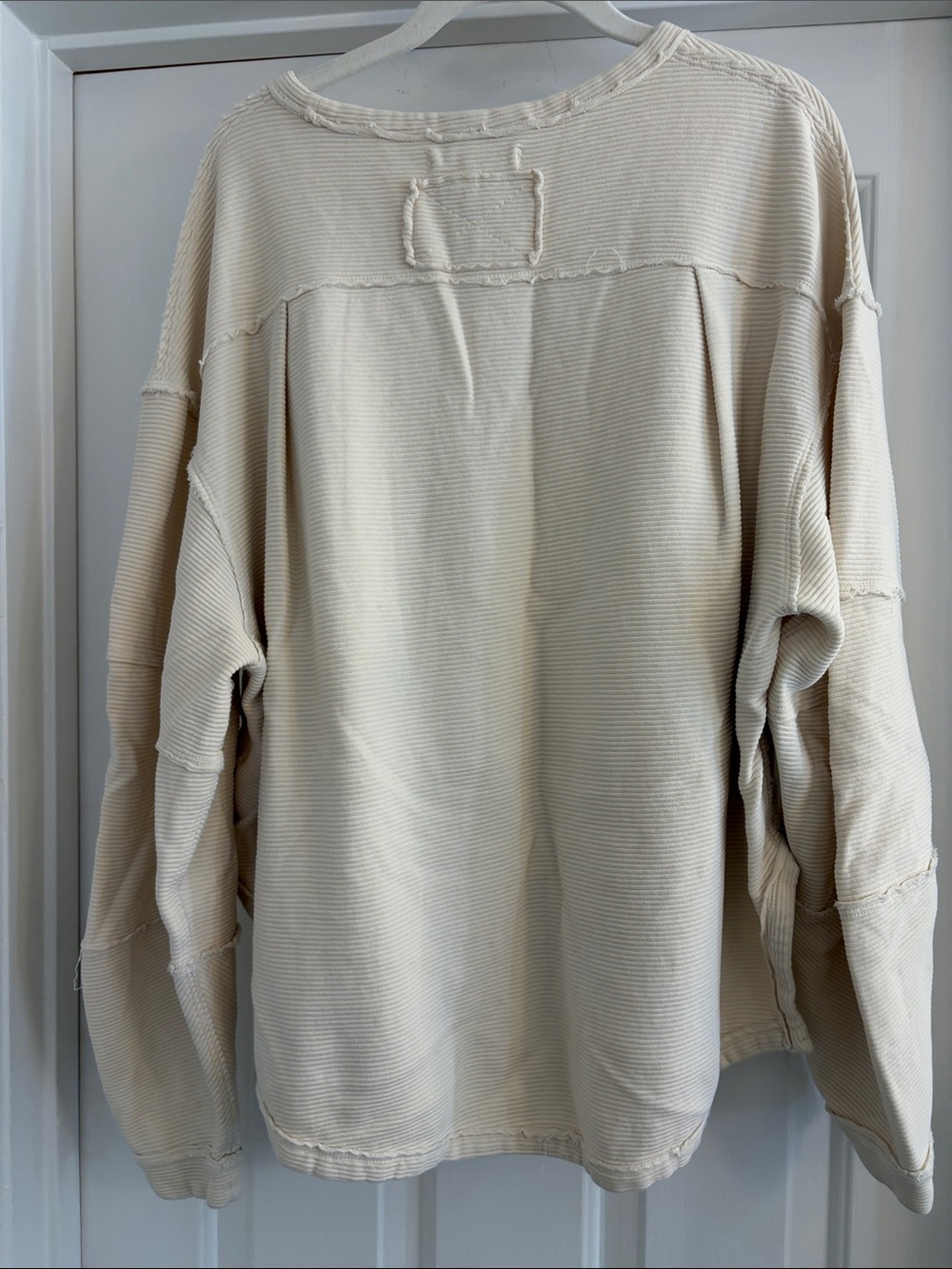 We The Free Cream Ribbed Long-Sleeve Pullover Sweatshirt - Picture 2 of 2
